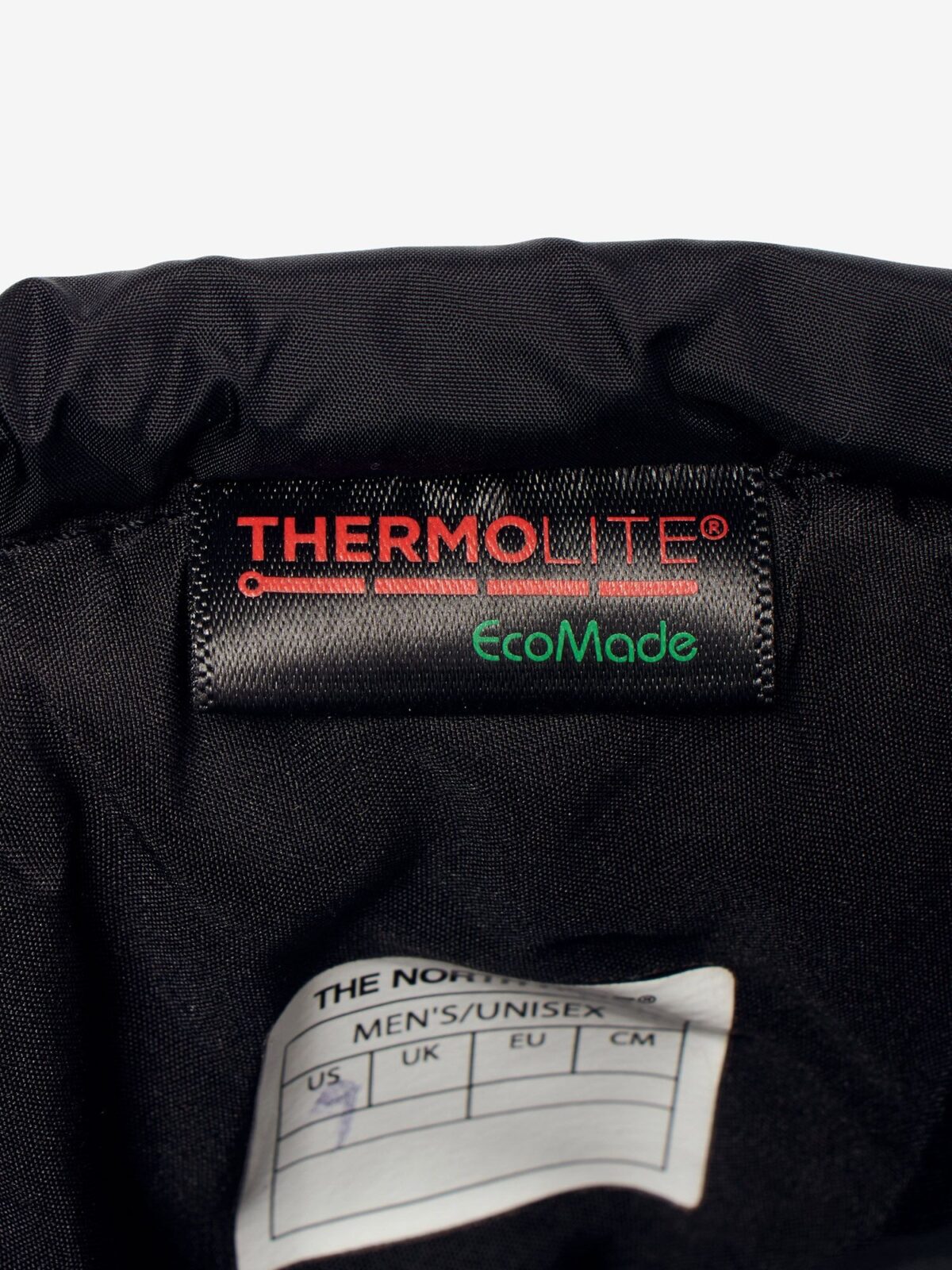 ヌプシ ブーティ ウォータープルーフ VII ショートの内側にあるTHERMOLITE EcoMadeのタグ
